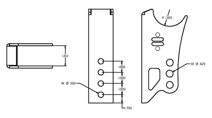 Ridetech Weld On Rear Axle Bracket for Bolt-On 4 Link - Bull Strap