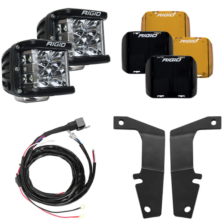Rigid Industries 10-20 Toyota 4Runner A-Pillar Light Kit w/D-SS Flood - Bull Strap