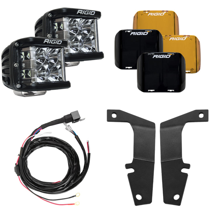 Rigid Industries 10-20 Toyota 4Runner A-Pillar Light Kit w/D-SS Flood - Bull Strap