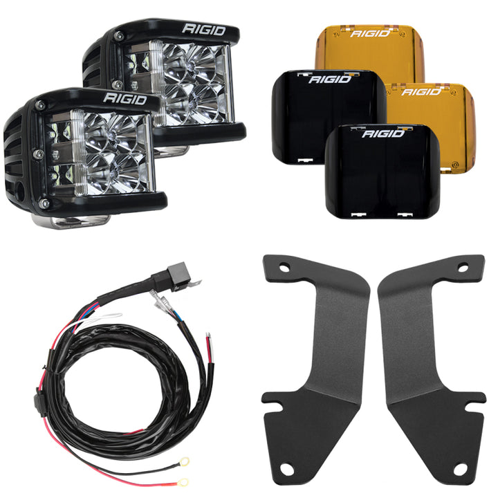 Rigid Industries 14-20 Toyota Tundra A-Pillar Light Kit w/D-SS Flood - Bull Strap
