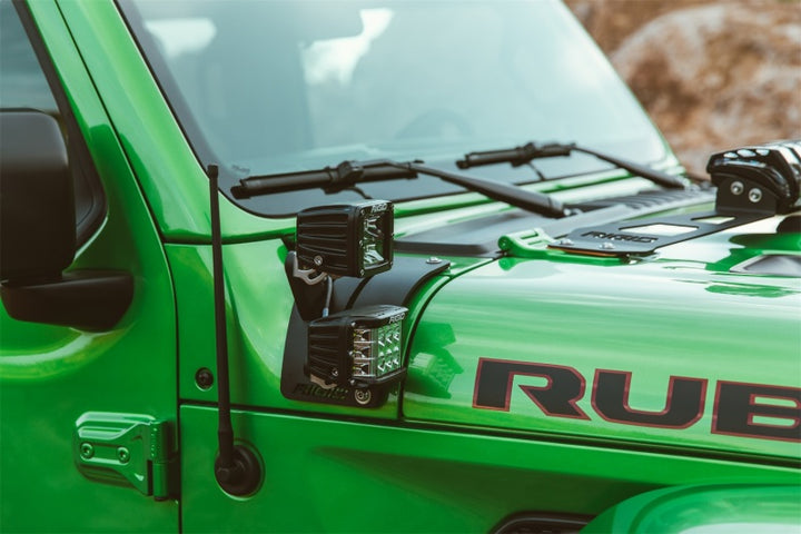 Rigid Industries 2018 Jeep JL - Cowl Mount Tall Extension Arm Kit - Bull Strap