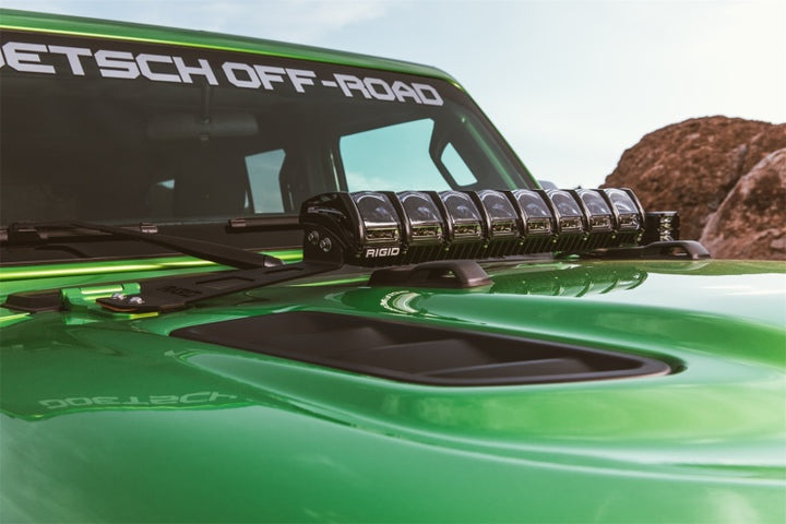 Rigid Industries 2018 Jeep JL - Hood Mount Kit - Mounts 20in Adapt Series - Bull Strap