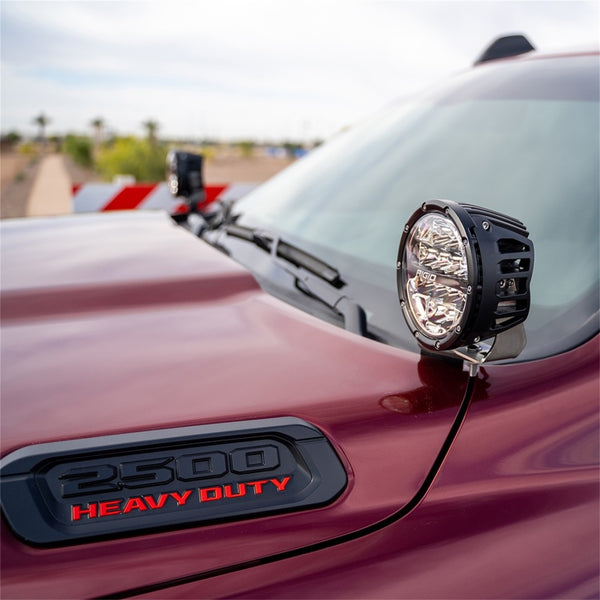 Rigid Industries 2019+ Dodge Ram 2500/3500 A-Pillar LED Light Mounts - Bull Strap