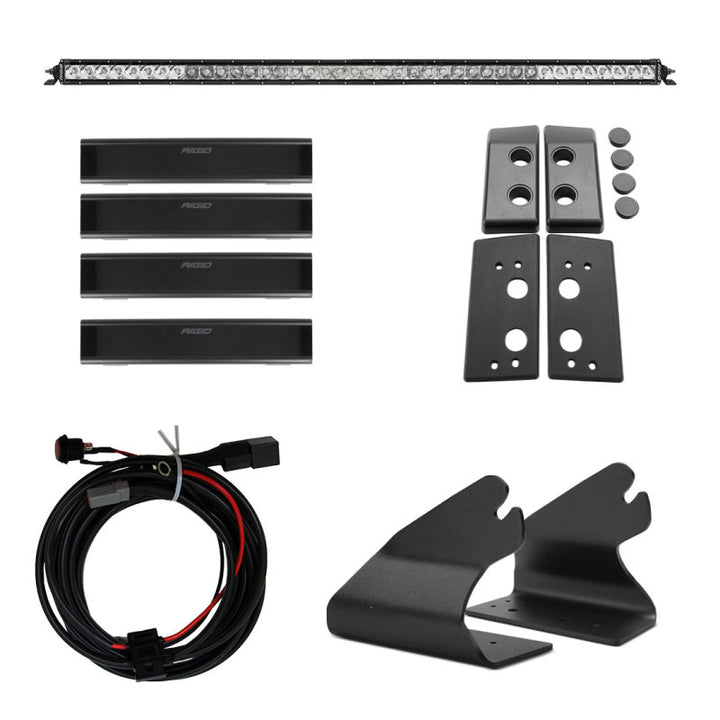Rigid Industries 2021 Ford Bronco Roof Line Light Kit (Incl. SR spot/flood Combo Bar) - Bull Strap