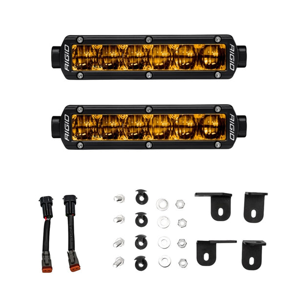 Rigid Industries 2022+ Toyota Tundra 6in SR-Series Selective Yellow Fog Light Kit - Bull Strap