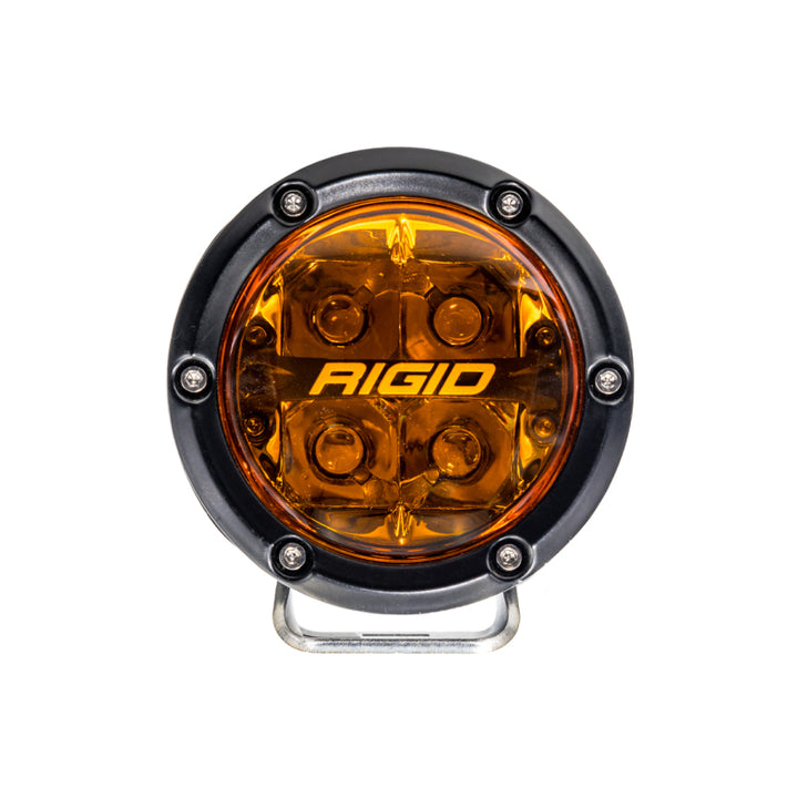 Rigid Industries 360-Series 4in Fog w/ Amber PRO Lens - White (Pair) - Bull Strap