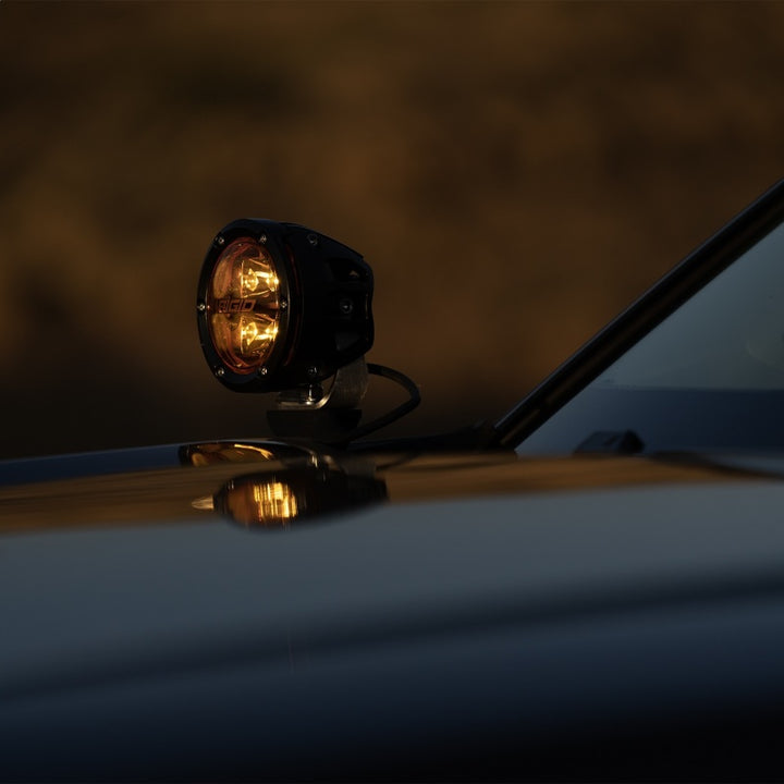 Rigid Industries 360-Series 4in Fog w/ Amber PRO Lens - White (Pair) - Bull Strap