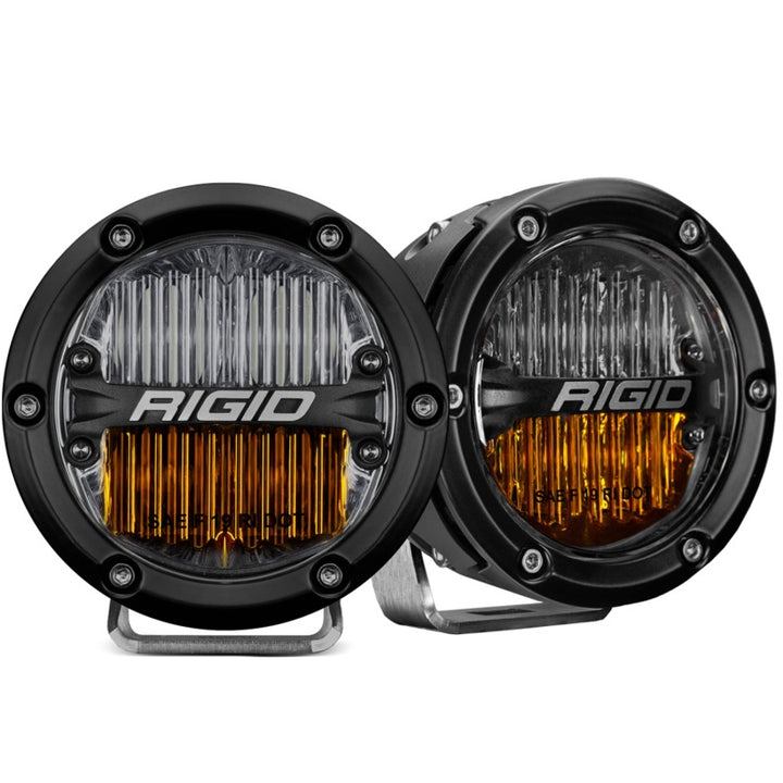 Rigid Industries 360-Series SAE Fog Yellow/White Pair - Bull Strap