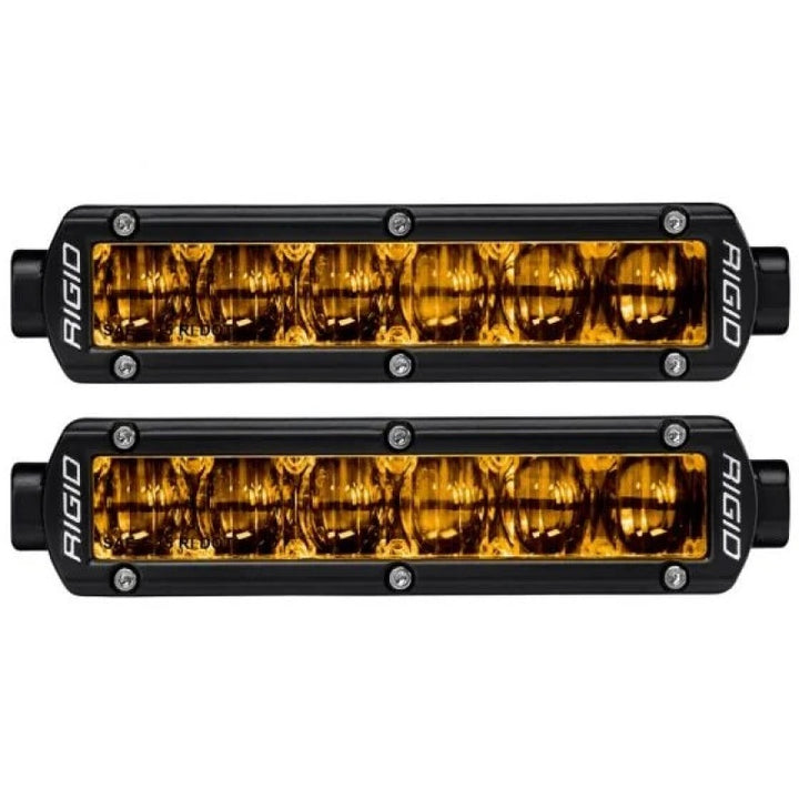 Rigid Industries 6in SR-Series Pro Dot / SAE Fog Lights (Pair) - Selective Yellow - Bull Strap
