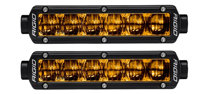 Rigid Industries 6in SR-Series Pro Dot / SAE Fog Lights (Pair) - Selective Yellow - Bull Strap