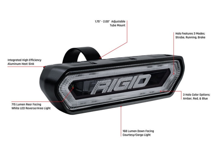 Rigid Industries Chase Tail Light Kit w/ Mounting Bracket - Amber - Bull Strap