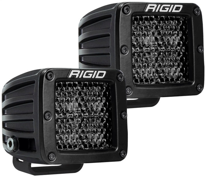 Rigid Industries D Series PRO Midnight Edition - Spot - Diffused - Pair - Bull Strap