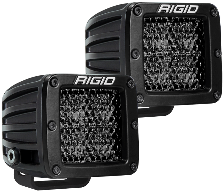 Rigid Industries D Series PRO Midnight Edition - Spot - Diffused - Pair - Bull Strap