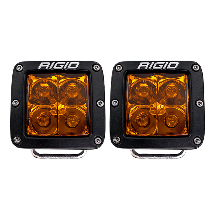 Rigid Industries D-Series Spot w/ Amber PRO Lens (Pair) - Bull Strap