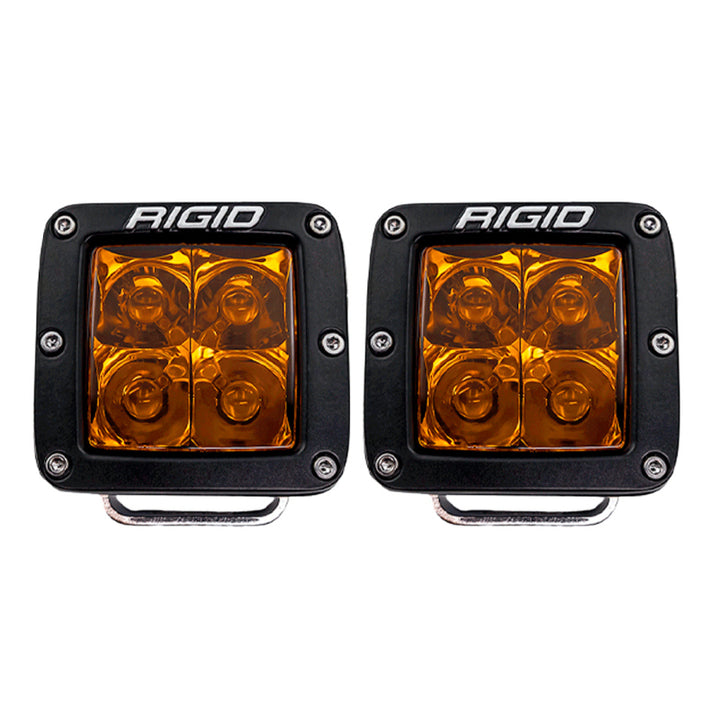 Rigid Industries D-Series Spot w/ Amber PRO Lens (Pair) - Bull Strap