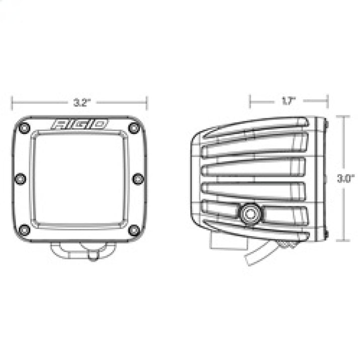 Rigid Industries D-Series Spot w/ Amber PRO Lens (Pair) - Bull Strap