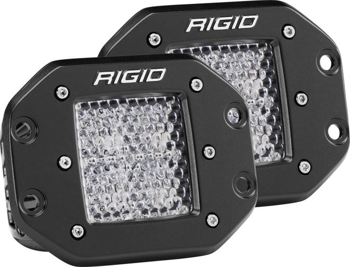 Rigid Industries Dually - Flush Mount - 60 Deg. Lens - Set of 2 - Bull Strap