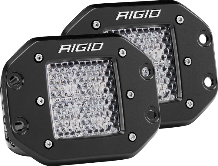 Rigid Industries Dually - Flush Mount - 60 Deg. Lens - Set of 2 - Bull Strap