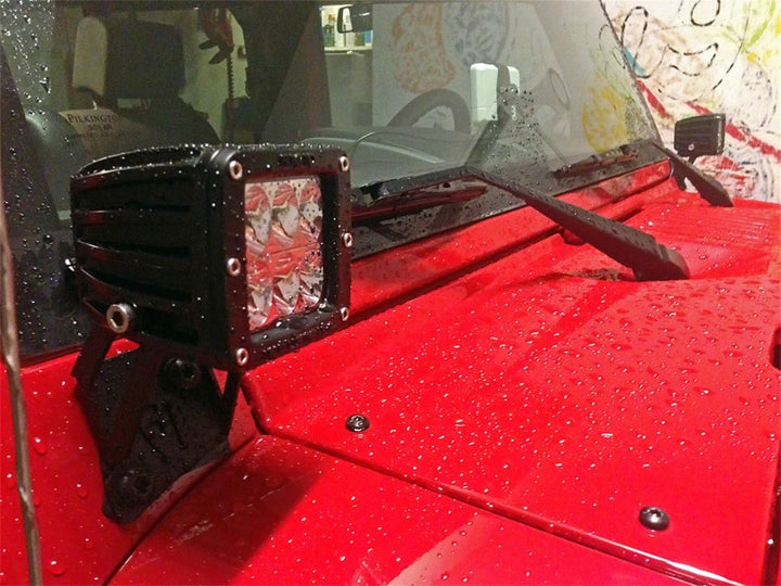 Rigid Industries Jeep JK - A-Pillar Mount Kit - Mounts set of Dually/D2 - Bull Strap