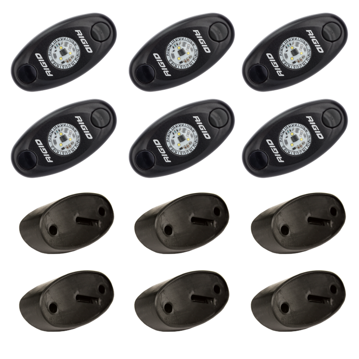 Rigid Industries Rock Light Kit- Amber (6 lights) - Bull Strap