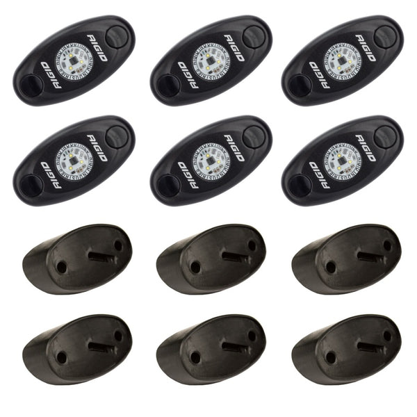 Rigid Industries Rock Light Kit- Red (6 lights) - Bull Strap