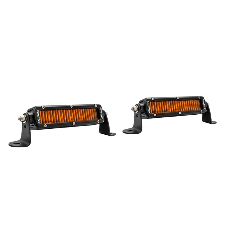Rigid Industries SR-Series SAE 6in. w/ Amber PRO Lens (Pair) - Bull Strap