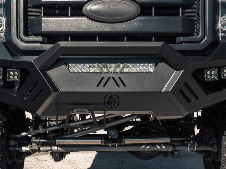 Road Armor 11-16 Ford F-250 SPARTAN Front Bumper Bolt-On Pre-Runner Guard - Tex Blk - Bull Strap