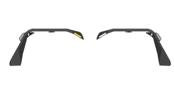 Road Armor 18-20 Jeep Wrangler JL Stealth Front Fender Flare w/Switchback LED DRL - Tex Blk - Bull Strap