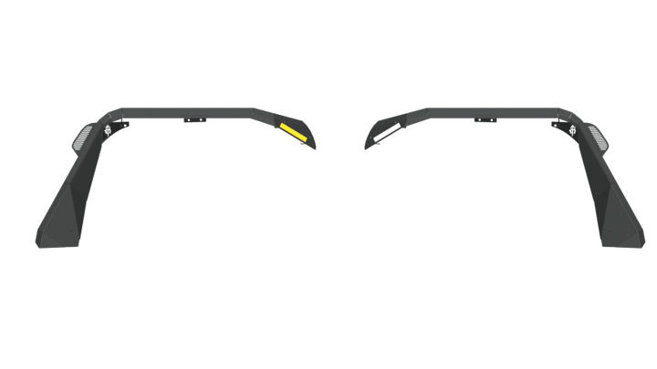 Road Armor 18-20 Jeep Wrangler JL Stealth Front Fender Flare w/Switchback LED DRL - Tex Blk - Bull Strap