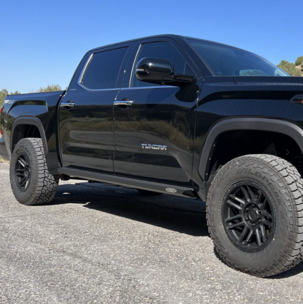 Rock Slide Engineering 22-24 Toyota Tundra Rock Sliders Passenger Side Black Pwdercoat Steel - Bull Strap