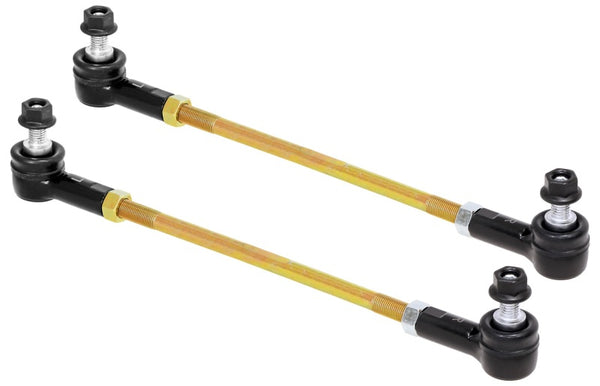 RockJock Adjustable Sway Bar End Link Kit 12 1/2in Long Rods w/ Sealed Rod Ends and Jam Nuts pair - Bull Strap