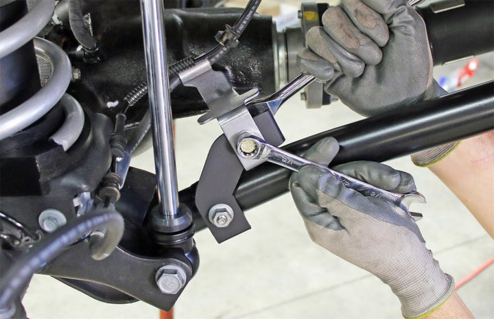 RockJock JL/JT Brake Line Relocation Bracket Kit Front Pair - Bull Strap