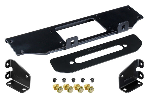 RockJock JL/JT Winch Plate Kit Steel Bumper - Bull Strap