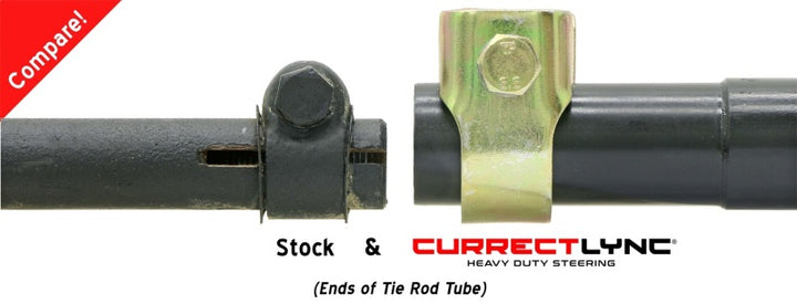 RockJock TJ/LJ/XJ/MJ Currectlync Steering System Bolt-On w/ 1 1/4in Dia. Tie Rod/Forged Drag Link - Bull Strap
