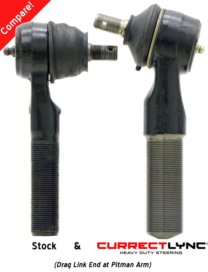 RockJock TJ/LJ/XJ/MJ Currectlync Steering System Bolt-On w/ 1 1/4in Dia. Tie Rod/Forged Drag Link - Bull Strap