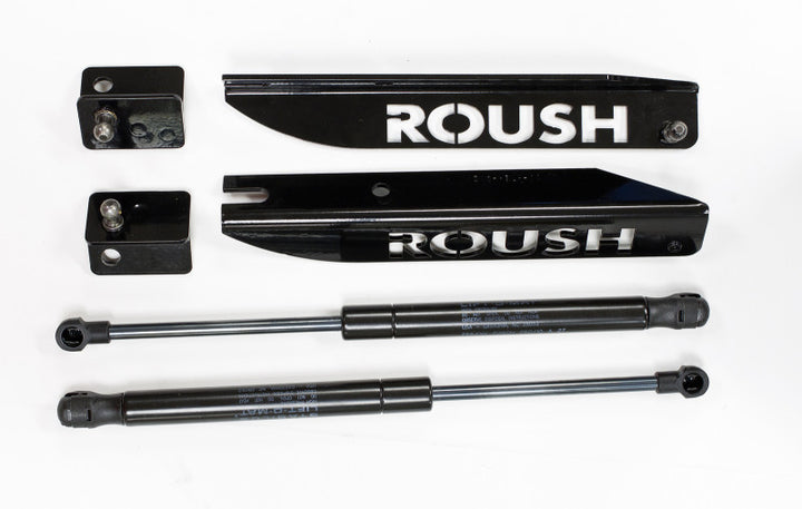 Roush 2005-2014 Ford Mustang Hood Strut Kit (Excl. GT500) - Bull Strap