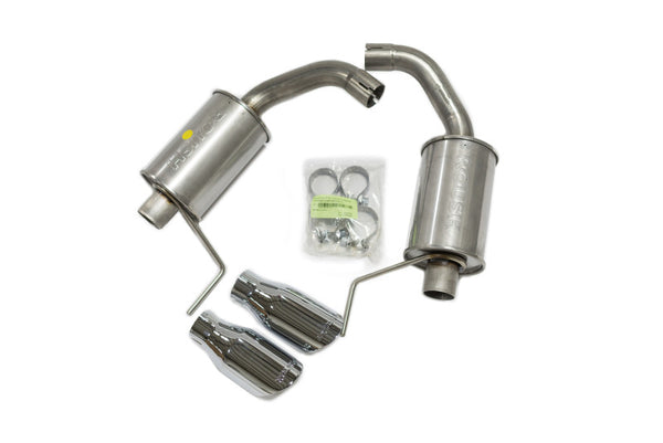 Roush 2015-2024 Ford Mustang 3.7L/2.3L V6/I4 Exhaust Kit w/ Round Tips - Bull Strap