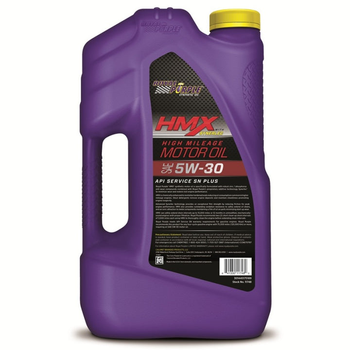 Royal Purple HMX Premium Synthetic High Mileage 5W-30 Motor Oil - 5 Quart - Bull Strap