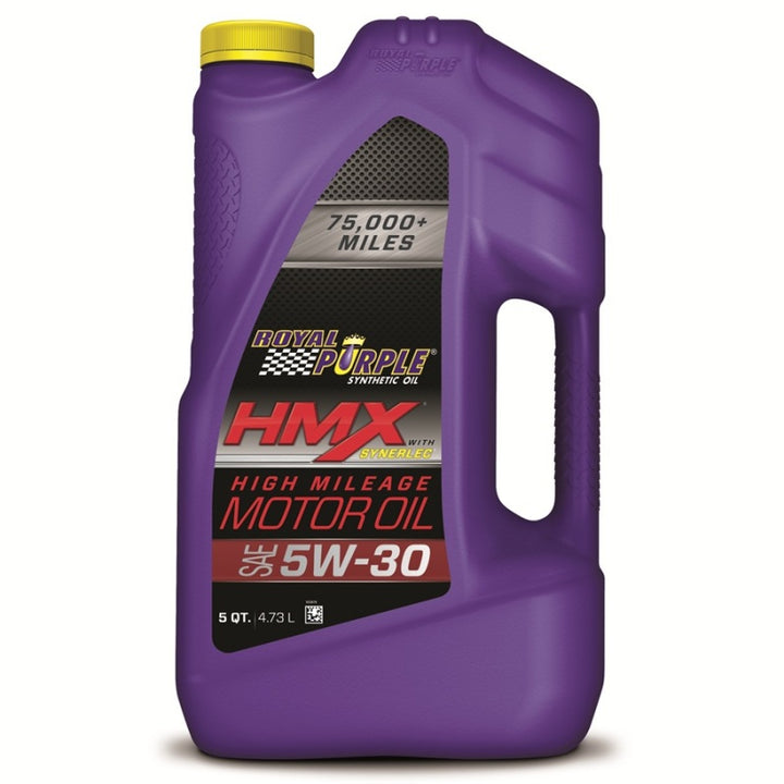 Royal Purple HMX Premium Synthetic High Mileage 5W-30 Motor Oil - 5 Quart - Bull Strap