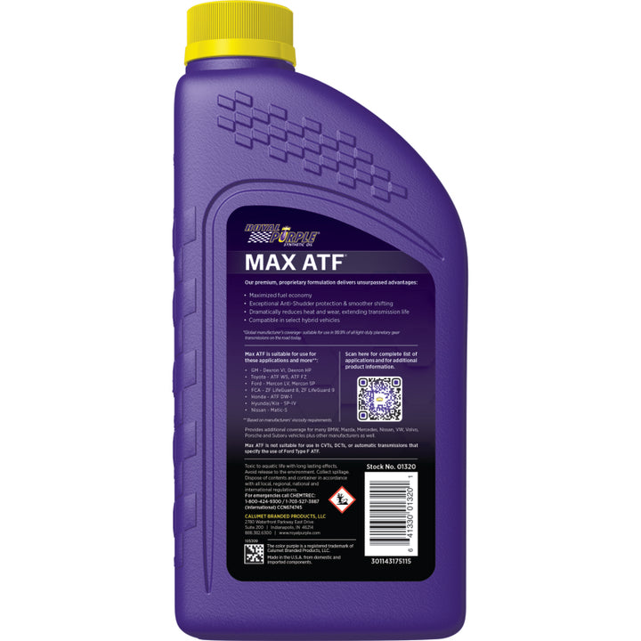 Royal Purple Max ATF Automatic Transmission Fluid - 1 Quart - Bull Strap