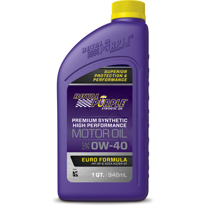 Royal Purple Premium Synthetic High Performance Euro Formula 0W-40 Motor Oil - 1 Quart - Bull Strap