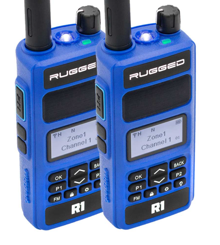 Rugged Radios 2 PACK - Rugged R1 - Business Band Two Way Handheld Radio - Digital and Analog - Bull Strap