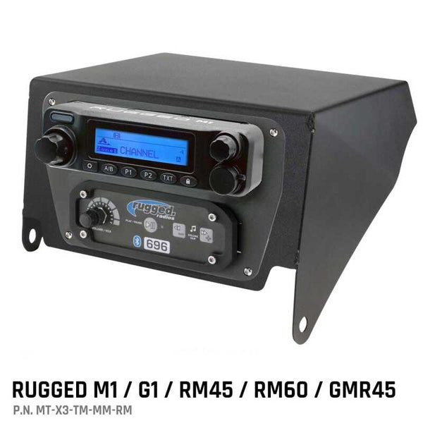 Rugged Radios Can-Am X3 Multi-Mount Kit - Top Mount - Rugged M1/G1/RM45/RM60/GMR45 - Bull Strap