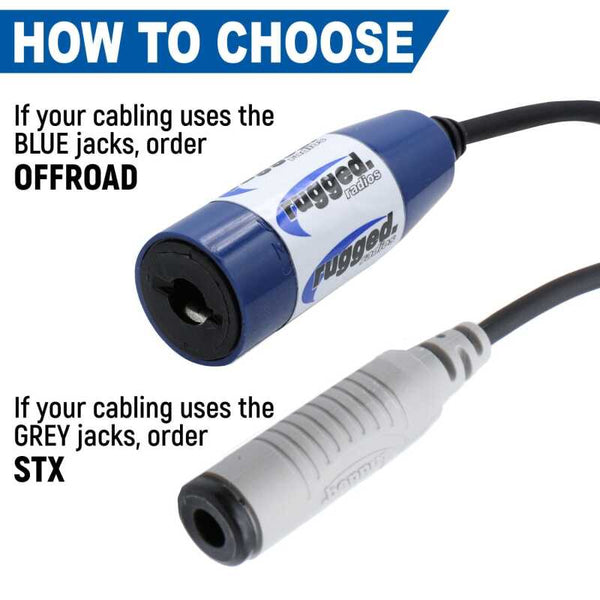 Rugged Radios Dual Headset / Helmet Jack Flush Mount STX Stereo - Bull Strap