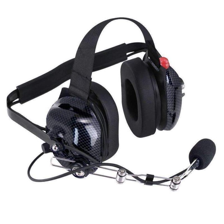 Rugged Radios H42 Behind the Head (BTH) Headset for 2-Way Radios Carbon Fiber - Bull Strap