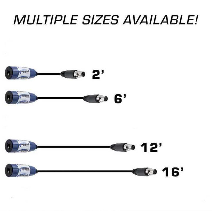 Rugged Radios OFFROAD Straight Cable to Intercom (Select Length) 16 Feet - Bull Strap