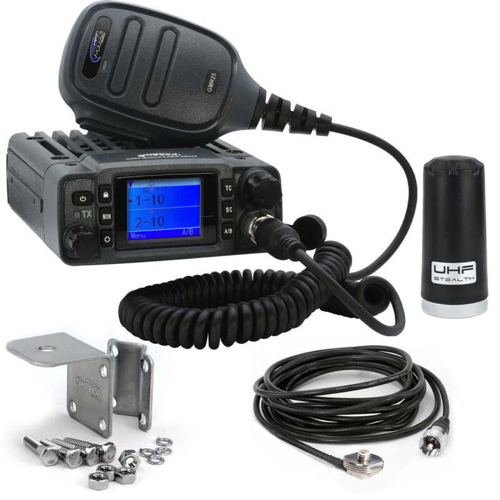 Rugged Radios Radio Kit Lite - GMR25 Waterproof GMRS Mobile Radio with Stealth Antenna - Bull Strap