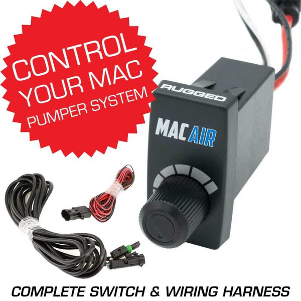 Rugged Radios Rocker Switch VSC for MAC Helmet Air Pumper - Complete Switch & Wiring Harness - Bull Strap