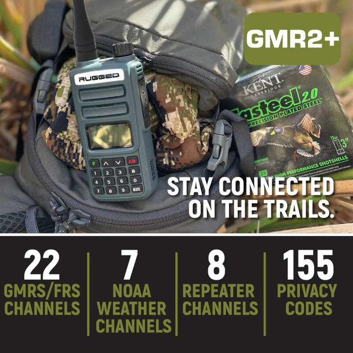 Rugged Radios Rugged GMR2 PLUS - GMRS / FRS Two Way Handheld Radio Safety Orange - Bull Strap