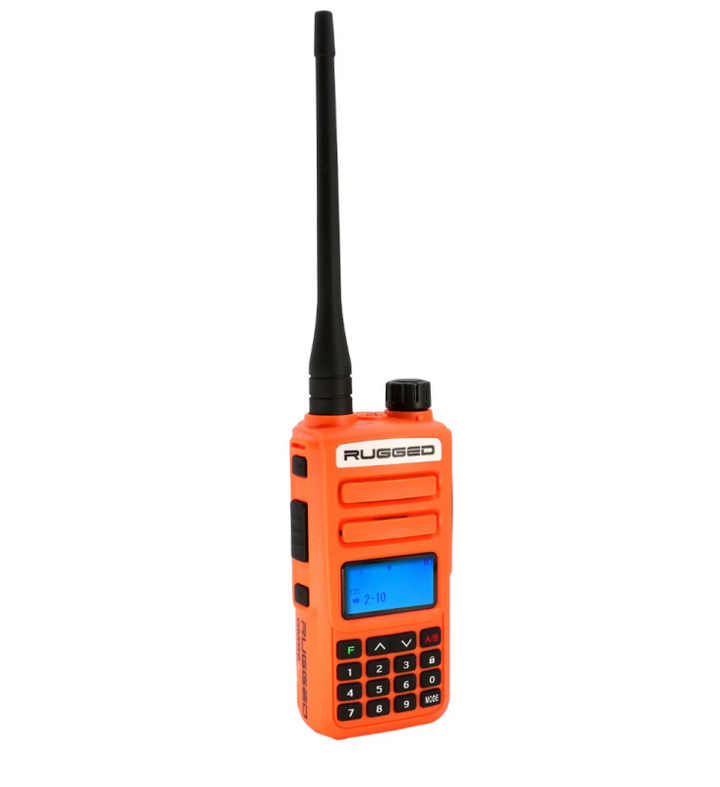 Rugged Radios Rugged GMR2 PLUS - GMRS / FRS Two Way Handheld Radio Safety Orange - Bull Strap